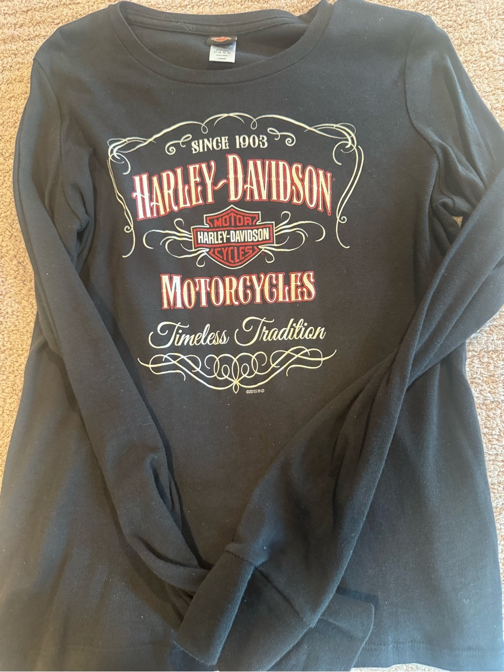 Harley-Davidson Women’s Black Long-Sleeve Motorcycles Graphic Shirt